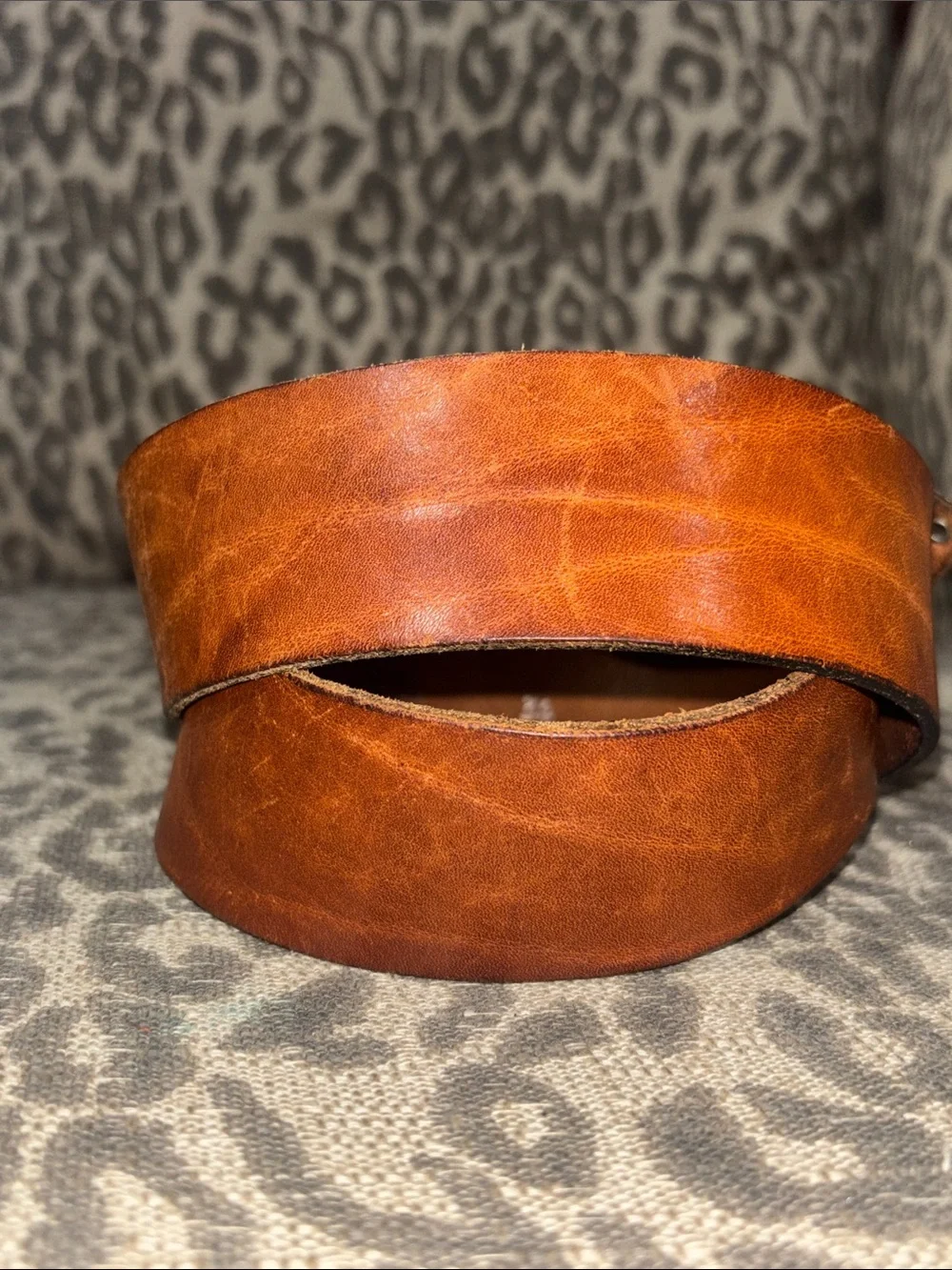 Vintage steerhide belt mixedmetallic chunky metal statement belt thick buckle